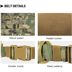 Wholesale High Duty Outdoor Durable Multifunctional Tactical Belt Breathable Duty Belt Quick Release Adjustable Utility Belt  High Tactical Waist Belt Pouches Modular Equipment System Security Duty Utility Outdoor Camping Hunting Belt