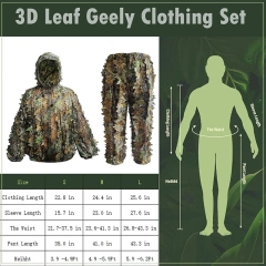 Comfortable Ghillie Suits Outdoor Camouflage Suit Hunting Camouflage Outdoor Jungle Games and Halloween Practical Ghillie Suit Premium Camouflage Lightweight Outdoor Game Training Adult 3D Leafy Camouflage Clothing Ghillie Suit Camo Suit for Hunting