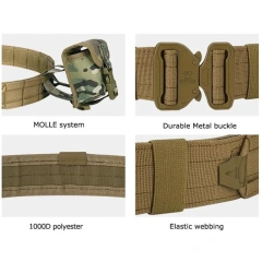 Mountaineering Outdoor Tactical Belt Quick-release Buckle Training Use Pouch Hunting Tactical Belt Duty Belts  Adjustable Training durable Ratchet Belt Wear-resistant Men Nylon Web Tactical Belt with Automatic Slide Buckle
