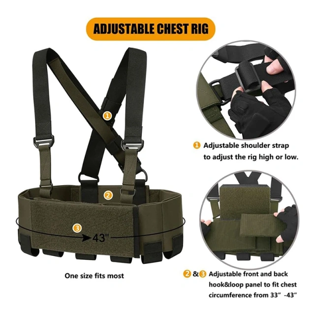 Tactical Molle Chest Rig Elastic Tactical Chest Rig with Mag Pouch Outdoor Camouflage Tactical Chest Rig Vest  Wholesale Outdoor Tactical Camouflage Chest Rig for Training Tactical Molle Chest Rig Camouflage Tactical Chest Rig Vest