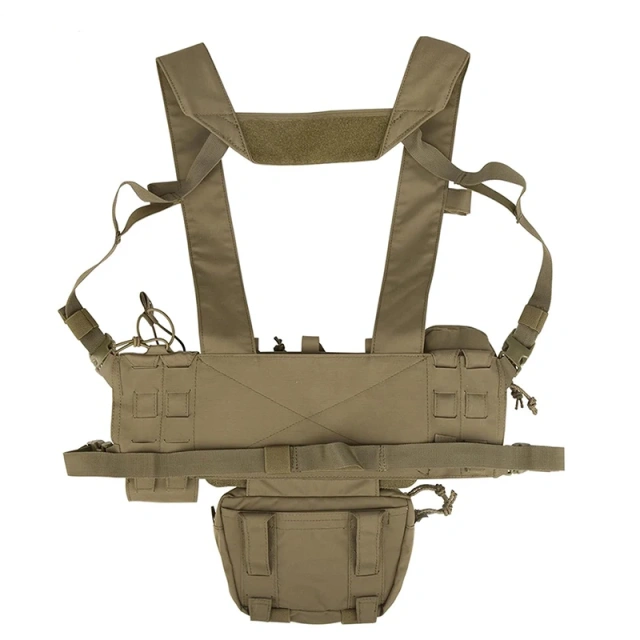 Adjustable Tactical Molle Micro Chest Rigs Modular Tactical Chest Rig Vest with Mag Pouch High Quality Training Chest Rigs Best Selling Tactical Micro Chest Rig Tactical Modular Harness Vest Heavy Duty Camouflage Tactical Vest Chest Rig