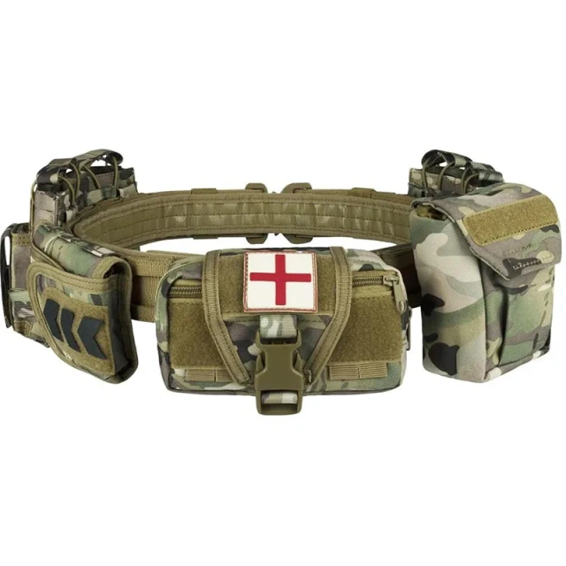 Multi-functional Sport Enthusiasts Outdoor Nylon Tactical Waist Utility Duty Belt with Quick Detach Metal Buckle  Breathable Windproof Nylon Canvas Breathable Wear-resistant Tactical outdoors Waist Belt With Plastic Buckle