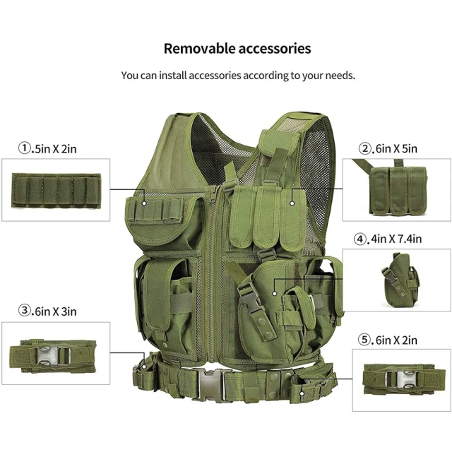 Customized Tactical Vest for Training High Quality Outdoors Hunting Training Vest Breathable Tactical Comfortable Training Vest  Hot selling outdoors Lightweight stab-proof Training Vest Senior outdoors security Training vest