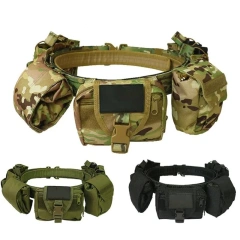 Wholesale Outdoor Practical Comfortable Hunting Tactics Duty Security Belt Fashionable Multifunctional Tactic Waist Belt  Practical Multifunctional Tactical Security Duty Belts Holster Flashlight Pouch Sets Utility Training Kit Belt Duty Belt