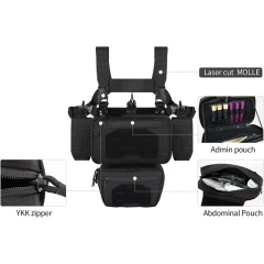 Training Chest Rig Tactical Molle Chest Rig Adjustable Detachable Training Modular Vest with Mag Pouch Good Quality Tactical Chest Rig Bag for Outdoor Elastic Tactical Chest Rig with Mag Pouch Tactical Vest Chest Rig