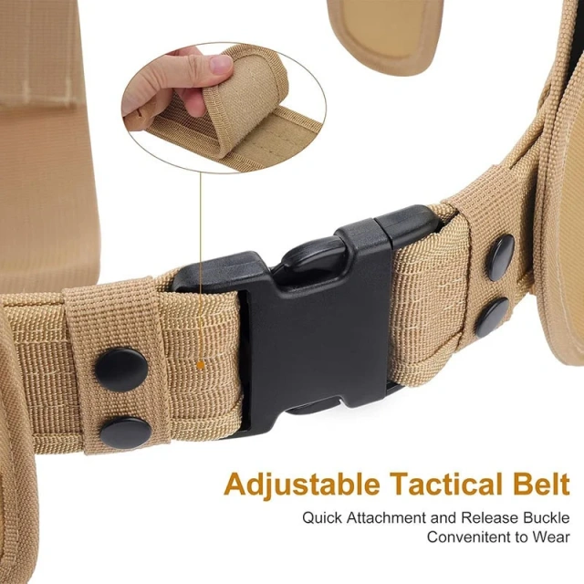 Outdoor Modular Equipment Security Utility Practical Tactical Belt with Components Pouches Bags Holster for Security Hunting  Outdoor wear-resistant Nylon Detachable Adjustable Multi-Function Set Nylon Waist Seal For Men And Women Tactical Belt