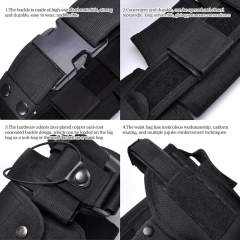 Detachable Tactical Belt Set Security Modular Equipment Multi-pockets Hip Pack for Hunting Multifunctional Tactical Nylon Belt  Durable Adjustable Training Wear-resistant Sports Reversible Ratchet Belt Nylon Web Tactical Work Belt