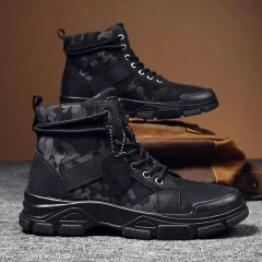 Durable Camouflage Oxford Boots for Men Autumn Platform Boots Outdoor High-top Shoes Tactical Men Ankle multifunctional Boots Durable Tactical Outdoor Men Women Hiking Winter Ankle Snow High Boots Designer Warm Sport Casual Oxford Shoes for Men