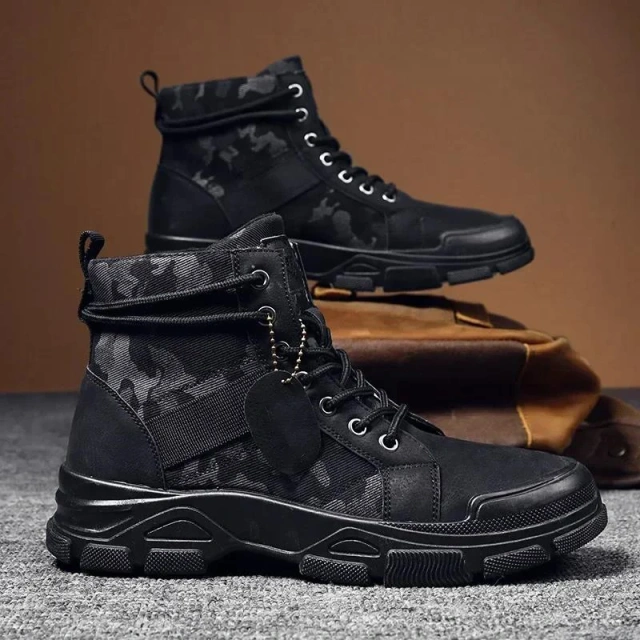 Durable Camouflage Oxford Boots for Men Autumn Platform Boots Outdoor High-top Shoes Tactical Men Ankle multifunctional Boots Durable Tactical Outdoor Men Women Hiking Winter Ankle Snow High Boots Designer Warm Sport Casual Oxford Shoes for Men