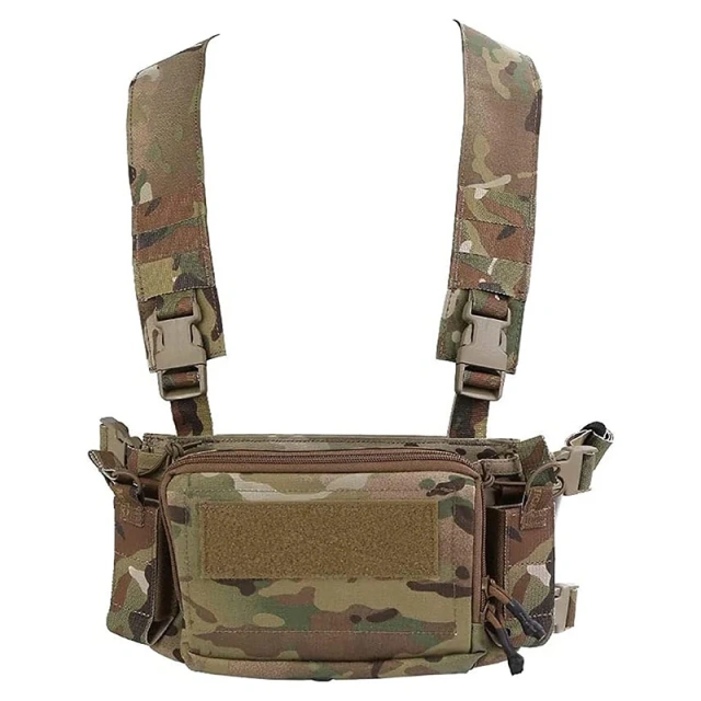 Outdoor Tactical Micro Chest Vest Heavy Duty Tactical Backpack Vest for Hunting Multi-functional Tactical Chest Rig Wholesale Tactical Quick Release Chest Rig Vest High Quality Tactical Mole Vest Chest Rig Tactical Hunting Vest Bag