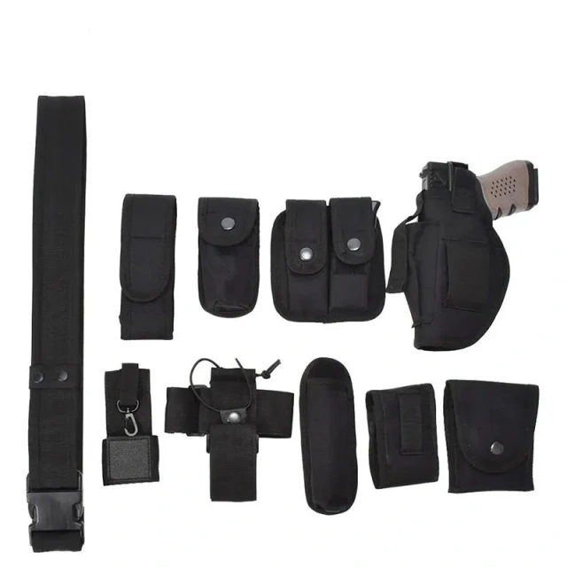 Tactical Multifunctional Security Belts Outdoor Training Utility Kit Detachable Duty Belt with Pouch Set Modular Equipment  Waterproof multifunctional Wear-resistant Adjustable Training durable Fully Adjustable sports Canvas Web Belt