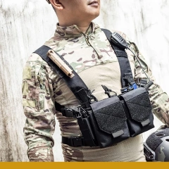 Custom Camouflage Equipment Tactical Vest Chest Rig Adjustable Detachable Training Molle Chest Rigs Tactical Chest Mini Rig Multifunctional Adjustable Tactical Vest with Mag Pouches Outdoor Tactical Chest Vest