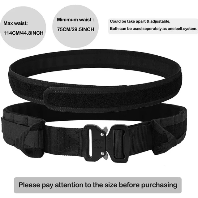 Outdoor Multifunctional Security Duty Equipment Quick-release Buckle Detachable Tactical Belt with Accessories Duty Belts  Durable Waterproof Elastic Stretch Men’s Casual Tactical Belt with Heavy Duty Quick Release Buckle Nylon Hiking Belt