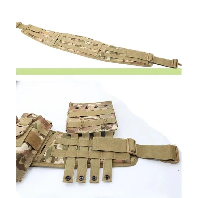 Multi-functional Adjustable Outdoor Waist Wrap Camouflage Tactical Belt Set Multi-functional Belt High Duty Accessory Bag  Waterproof Tactical Belts multifunctional Nylon Web Work Belt with Heavy Duty Quick Release Buckle
