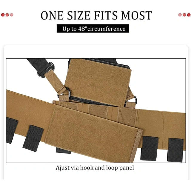 Hot Sale Detachable Adjustable Molle Tactical Chest Rig Vest Lightweight Tactical Chest Rig for Hunting Tactical Vest Custom Tactical Gear Chest Rig Heavy Duty Training Mini Rig Outdoor Tactical Chest Rig Vest for Hunting