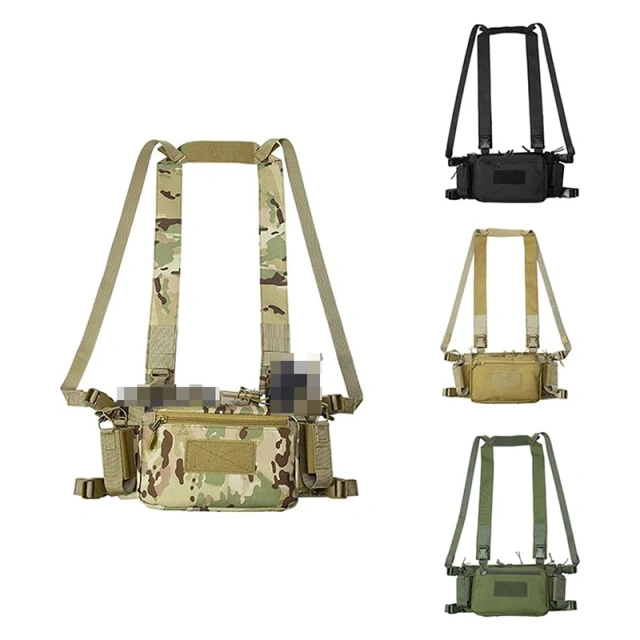 Outdoor Utility Tactical Chest Rig With Magazine Pouch Quick Release Camouflage Molle Vest Tactical Camouflage Chest Rig Customized Heavy Duty Tactical Style Chest Rig Wide Harness Tactical Vest Chest Hanging Tactical Chest Rig for Hunting