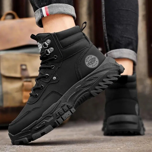 Men's Tactical high top casual boots outdoor workwear boots breathable Oxford multifunctional non slip thick sole boot Hiking Oxford Men Sneakers Deals Casual Shoes Sports and Tactical Wear-resistant Non-slip Wear-resistant Ankle Fabric boot