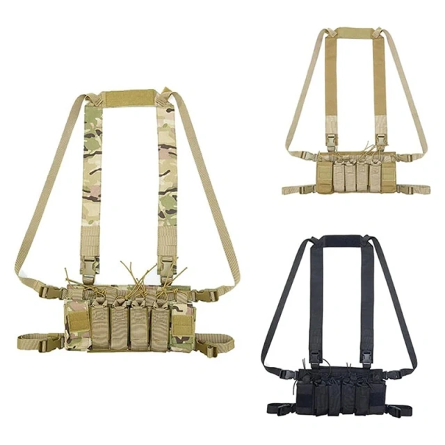 Training Equipment Supplies Multi-functional Tactical Vest for Training Outdoor Tactical Camouflage Chest Rig Lightweight Tactical Hanging Belly Vest Multi-functional Training Tactical Rig Vest Universal Tactical Chest Rig