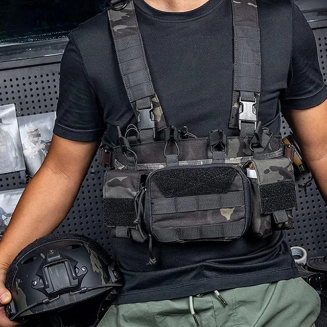 Tactical Equipment MOLLE Chest Rigs Good Quality Tactical Chest Rig with Pouch Utility Chest Rig for Tactical Quick Release Tactical Rig Vest Multifunctional Tactical Vest for Outdoor Multi-Pockets Tactical Chest Mini Rig