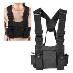 Nylon Tactical Vest Rig with Adjustable Shoulder Straps Tactical Hunting Chest Rig Utility Tactical Vest Chest Rig Wholesale Tactical Equipment Chest Rig High Quality Outdoor Tactical Chest Rig Multifunctional Pouches Tactical Vest