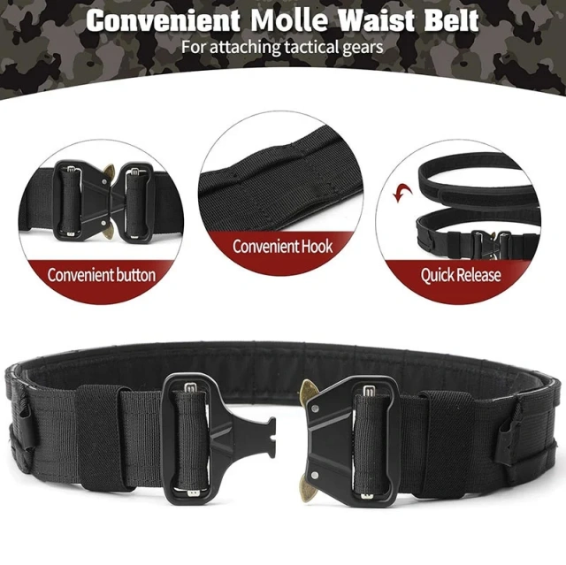 Premium Multifunctional Camping and Everyday Use Quick-release Buckle Waist Belt Quick Release Tactical Heavy Duty Belt  Wear-resistant Breathable Casual multifunctional Wear-resistant Canvas Web Tactical Belt Men with Flip Top Buckle