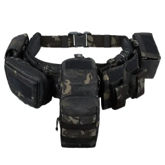 Multi-functional Camouflage Tactical Waist Pack Outdoor Hunting Belt Multi-functional Pocket Carrying Gear Tactic Waist Belt  Wear-resistant Breathable Reversible Ratchet Belts Men Tactical Men Nylon Web Outside Tail Golf Belt