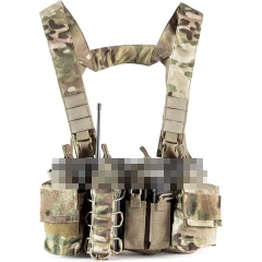 Outdoor Chest Rig Bag Vest Multi Functional Adjustable Training Tactical Chest Rig Bag Heavy Duty Tactical Chest Rig Field Camouflage Tactical Chest Rig Vest Outdoors Training Tactical Molle Vests Quick Release Tactical Chest Rig Vest