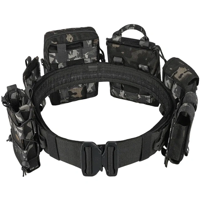 Wholesale Tactical Mountaineering Belt with Accessories Quick Release High Density Material Rigger Belt Heavy Duty Belts  Wear-resistant Durable Men's Adjustable Training Tactical Stretch Web Nylon Belt with Quick Release Buckle Belt