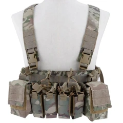 Customized Field Equipment Tactical Vest Detachable Tactical Chest Rig Good Quality Camouflage Tactical Vest Rig military Outdoor Chest Rig Tactical Vest for Training Camouflage  Hunting Molle Mag Pouches Tactical Chest Rig Bag