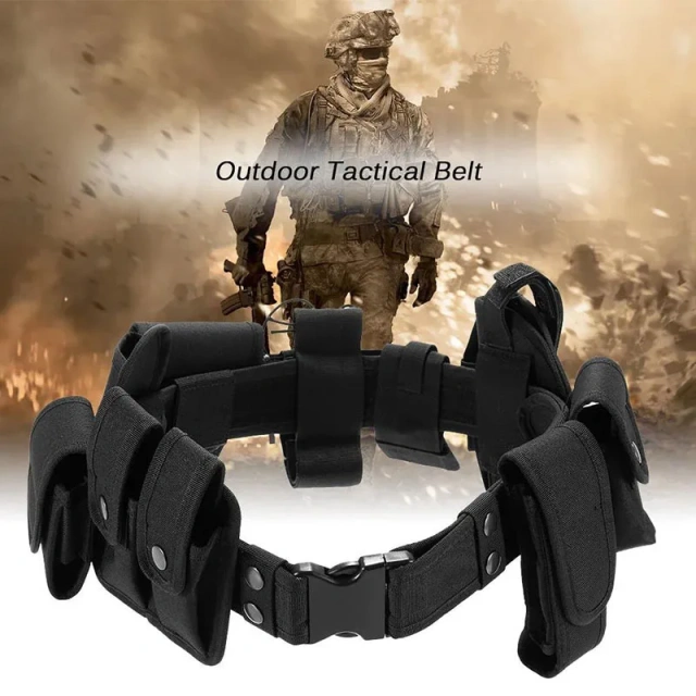 Outdoor Training Duty Belt Versatile Tactical Security Modular Equipment System Molded Duty Belts with Pouches System Holster  Hot selling Breathable Wear-resistant Lightweight Men Tactical Work Durable Belts Men Nylon Web Tactical Belt