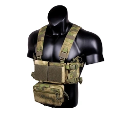 Best Selling Tactical Micro Gear Chest Rig Bags with Mag Pouch Tactical Camouflage Chest Rig Hanging Tactical Chest Rig Wholesale Tactical Molle Chest Rig Heavy Duty Tactical Vest Rig Camouflage Tactical Chest Rig Training Vest for Outdoor