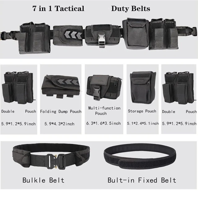 Wholesale High Density Material Multifunctional Tactical Belt with Accessories High Quality Duty Belts Security Duty Equipment  Quick-release Buckle Multi-functional Tactical Belt Training Equipment Outdoor Hunting Multifunctional tactic Waist Belt