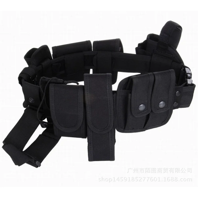 Adjustable Training Multi Functional Outdoor Sports Multiple Pockets Security Inspection Belt Security Duty Belt  Outdoor Men Tactical Multi Function Heavy Duty Mountaineering high density Material Belts Utility Belts with Pouches