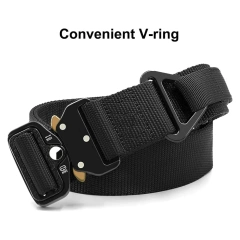 Fashionable Training Durable Men Nylon Webbing Utility Belt with V-ring Heavy Duty Quick-Release Buckle Tactical Rigger Belt  High Quality Mountaineering Outdoor wear-resistant sport enthusiasts Tactical Belt outdoor Security Duty Equipment Duty Belt