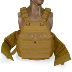 Khaki Molle Chest Rigs Tactical Combat Plate Carrier Vest  Double Magazine Holder Chest Rig and Training Vest and Chest Rig Chest Rigs Training Panel Vest