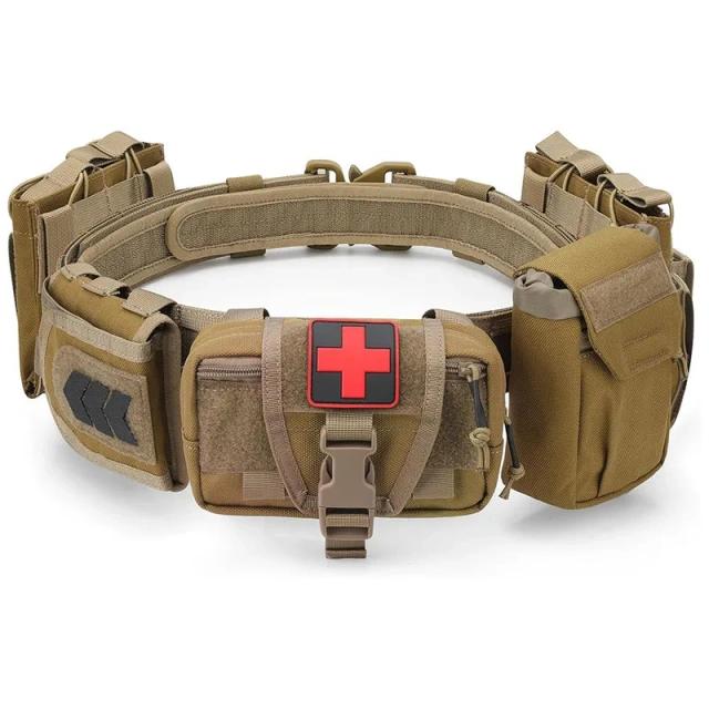 Modular Sport Enthusiasts High Density Material Quick Release Tactical Heavy Duty Belt High Density Material Tactical Belt  Wholesale Multifunctional Adjustable Modular Equipment Tactical Belt Adjustable Premium Duty Belt Quick-Release with Pouches
