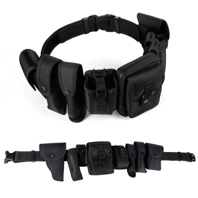 Detachable Adjustable Tactical Belts High Quality Training Hunting Accessories Security Practical Kit Duty Belt with Pocket  Heavy Duty Durable Nylon Elastic Stretch Tactical Belts for Men sport casual Training durable Tactical Belts