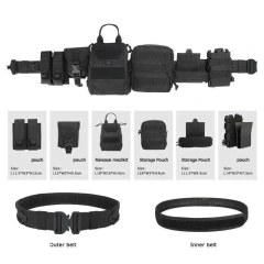Tactical Waist Bag Comfort Tactical Belt with Pouches Hunting Equipment Polyester Wallet Waterproof Outdoor Tactical Bag Pack  Men Wear-resistant Pants Shorts Elastic Braided Stretch Men Golf Casual Jeans Belts Woven Nylon Work Tactical Belts