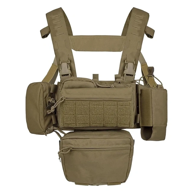 Adjustable Tactical Molle Micro Chest Rigs Modular Tactical Chest Rig Vest with Mag Pouch High Quality Training Chest Rigs Best Selling Tactical Micro Chest Rig Tactical Modular Harness Vest Heavy Duty Camouflage Tactical Vest Chest Rig