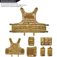 Customized Fashionable Wear-Resistant Hunting Vest Lightweight Training Vest Outdoors Breathable Tactical Climbing Vest  Adjustable Weighted Vest multifunctional Training Vest for Training Weight Vest Plates