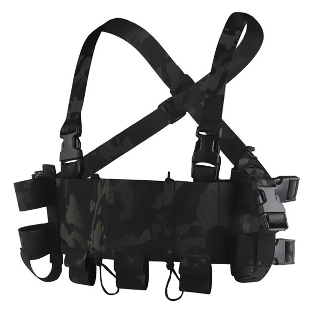 Camouflage Tactical Chest Rig Vest Outdoors Tactical Chest Rig Quick Release Training Vest Tactical Chest Rig Wholesale Men Nylon Hunting Chest Rig Tactical Pack Chest Rig with Magazine Pouch Micro Tactical Chest Rig