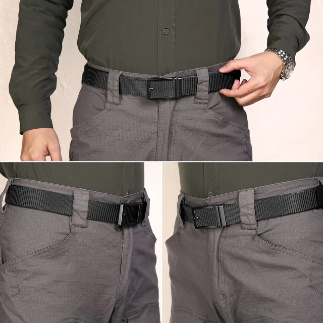 Durable Waterproof Ratchet Belts Men Tactical Belts Adjustable Training Durable Nylon Web Golf Belt  Nylon Buckle practical Tactical Belts Set High Intensity For Security Equipment Quick-release Buckle Tactical Training Belts