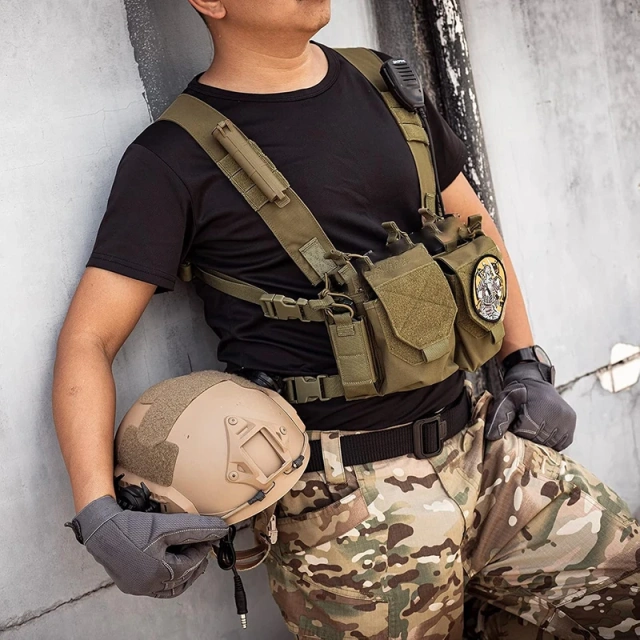 Customized Outdoor Tactical Vest Chest Rig Tactical Chest Rig Adjustable Detachable Tactical Molle Chest Rigs Hot Selling Camouflage Tactical Gears Chest Rig Good Quality Tactical Chest Rig Heavy Duty Tactical Chest Rig Vest