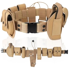 Outdoor Modular Equipment Security Utility Practical Tactical Belt with Components Pouches Bags Holster for Security Hunting   Adjustable Tactical multifunctional Wear-resistant Belt Heavy Duty Nylon Ratchet Automatic Buckle Adjustable Belt