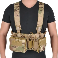 Wholesale Outdoor Tactical Chest Vest Rig Bag Heavy Duty Field Training Vest Multifunctional Camouflage Chest Rig Custom Field Equipment Tactical Vest Outdoor Camouflage Tactical Carry Rig with Pouch Lightweight Tactical Chest Rig