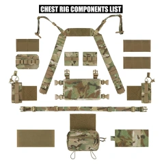 Tactical Micro Chest Rig with Magazine Holder Tactics Security Vest Outdoor Tactics Chest Rig Tactical Chest Rig Multifunctional Adjustable Tactical Vest with Mag Pouches Outdoor Camouflage Chest Rig