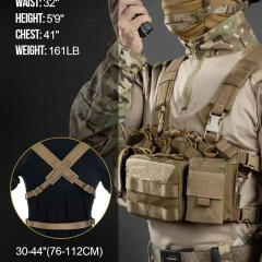 Factory Direct Sales Utility Tactical Vest Chest Rig Tactical MOLLE Chest Rigs with Pouch Tactical Vest for Hunting Training Chest Rig Tactical Molle Chest Rig Adjustable Detachable Training Modular Vest with Mag Pouch Training Micro Chest Rigs