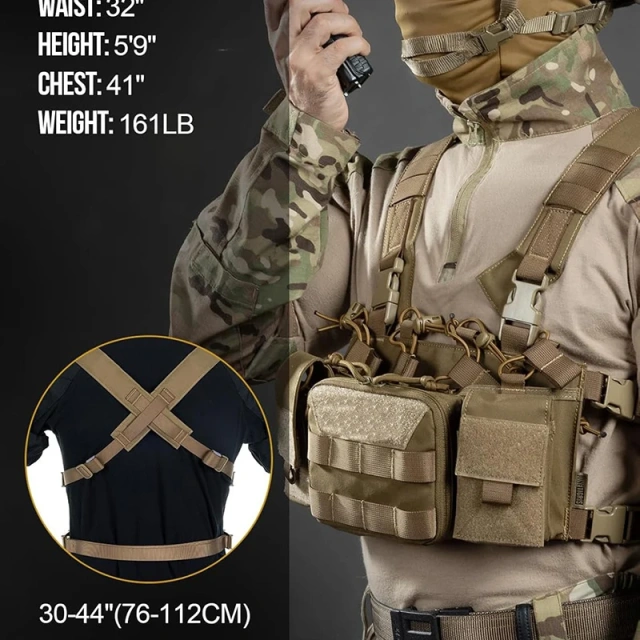 Factory Direct Sales Utility Tactical Vest Chest Rig Tactical MOLLE Chest Rigs with Pouch Tactical Vest for Hunting Training Chest Rig Tactical Molle Chest Rig Adjustable Detachable Training Modular Vest with Mag Pouch Training Micro Chest Rigs