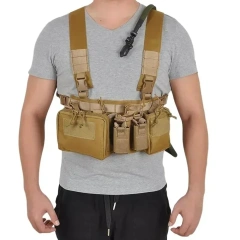 Wholesale Tactical Accessories Chest Rig Men Nylon Molle System Chest Rig Tactical Vest Tactical Rig Harness Good Quality Micro Tactical Chest Rig Multi-function Tactical Chest Rig Vest Outdoor Camouflage Harness Chest Rig