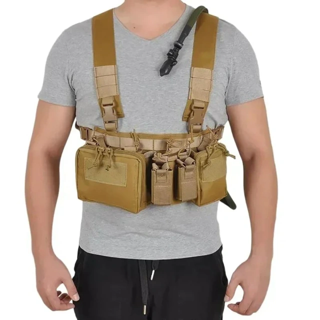 Wholesale Tactical Accessories Chest Rig Men Nylon Molle System Chest Rig Tactical Vest Tactical Rig Harness Good Quality Micro Tactical Chest Rig Multi-function Tactical Chest Rig Vest Outdoor Camouflage Harness Chest Rig